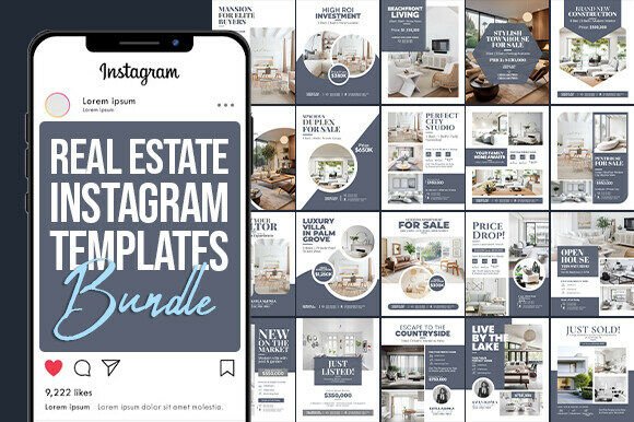 Download Real Estate Instagram Templates Bundle - Real estate instagram templates Collection
