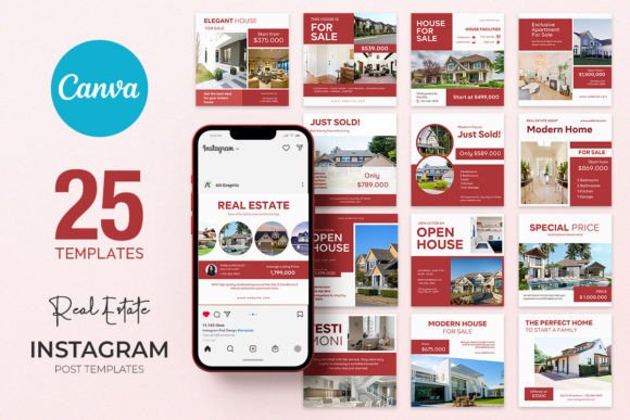 Download 25 Real Estate Instagram Templates CANVA - Real estate instagram templates Collection